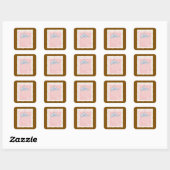 Briefmarke - vierkante sticker (Vel)