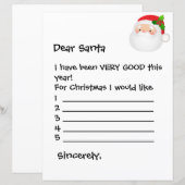Briefpapier - Beste Kerstman, ik zou graag... (Voorkant / Achterkant)