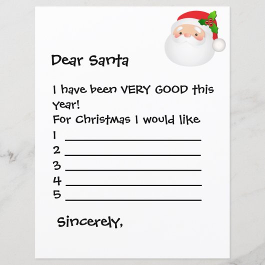Briefpapier - Beste Kerstman, ik zou graag... (Voorkant)
