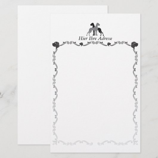 Briefpapier Doggen (Voorkant / Achterkant)