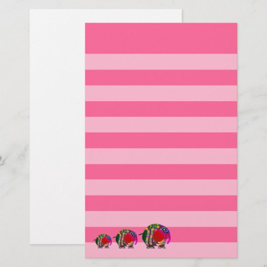 Briefpapier : Drie olifanten (Voorkant / Achterkant)