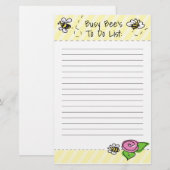 Briefpapier drukke bij's to do lijst (Voorkant / Achterkant)