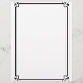 Briefpapier eenvoudige zwarte grens briefhoofd