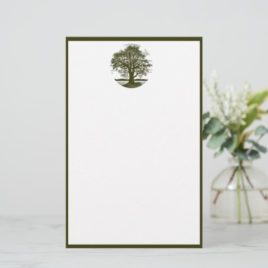 Briefpapier eikenboom (Staand voorkant)