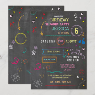 Briefpapier feestgekken Kunst Chalk Birthday Kaart