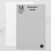 Briefpapier gestyliseerd Wolf Head (Voorkant / Achterkant)