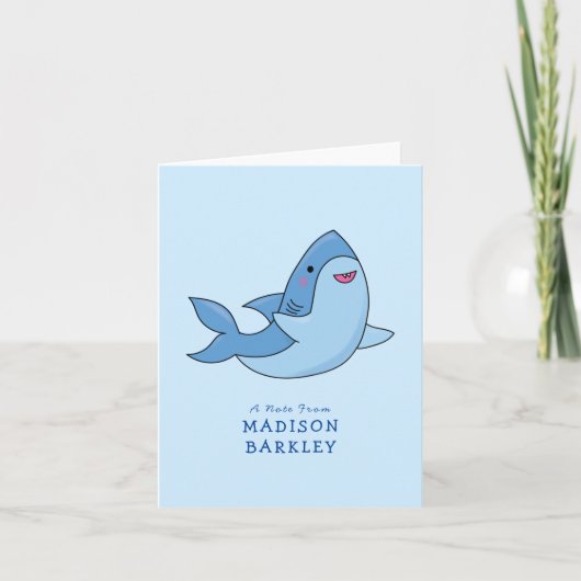 Briefpapier kaarten van het Kind van Shark Cute Ka Notitiekaartje (Voorkant)