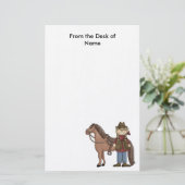 Briefpapier meisje en paarden (Staand voorkant)