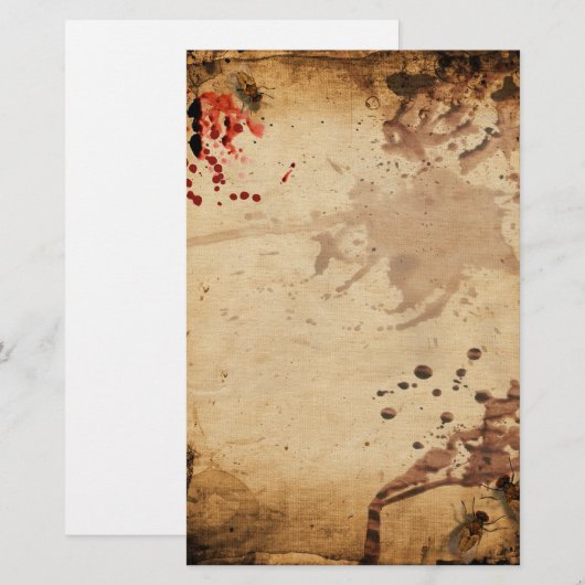  briefpapier met bloedvlekken (Voorkant / Achterkant)