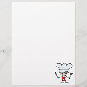 Briefpapier met chef cartoon - kookstationery