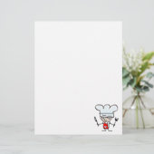Briefpapier met chef cartoon - kookstationery (Staand voorkant)