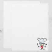 Briefpapier met chef cartoon - kookstationery (Voorkant / Achterkant)