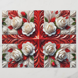 Briefpapier met Engels rozenontwerp