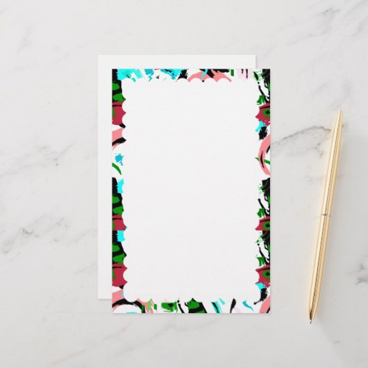 briefpapier met geschulpte rand (Voorkant / Achterkant in situ)