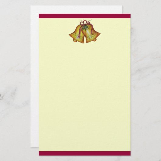 briefpapier met kerstklokken (Voorkant / Achterkant)