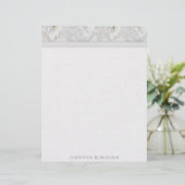 Briefpapier met linnen, kant en witte bloemen briefhoofd (Staand voorkant)