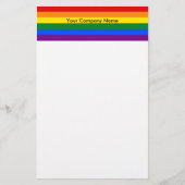 Briefpapier met regenboog LGBT vlag (Voorkant)