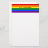 Briefpapier met regenboog LGBT vlag (Voorkant / Achterkant)