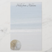 Briefpapier met stranddoller achtergrond (Voorkant)