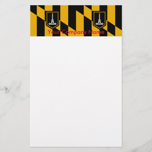 Briefpapier met vlag van Baltimore, Maryland, Vere (Voorkant)