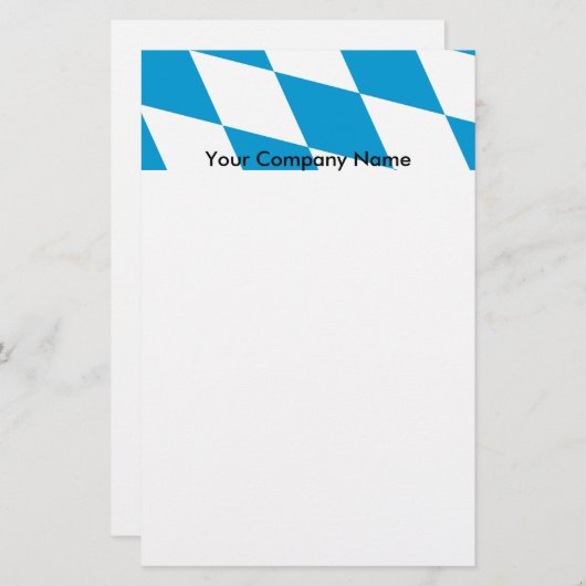 Briefpapier met vlag van Beieren, Duitsland (Voorkant / Achterkant)