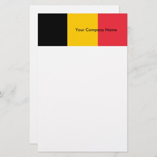 Briefpapier met vlag van België (Voorkant / Achterkant)