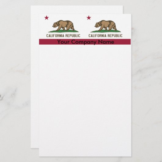 Briefpapier met vlag van Californië (Voorkant / Achterkant)