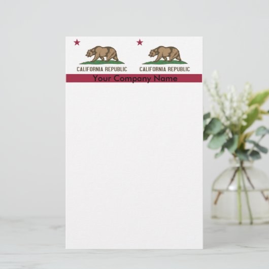 Briefpapier met vlag van Californië (Staand voorkant)