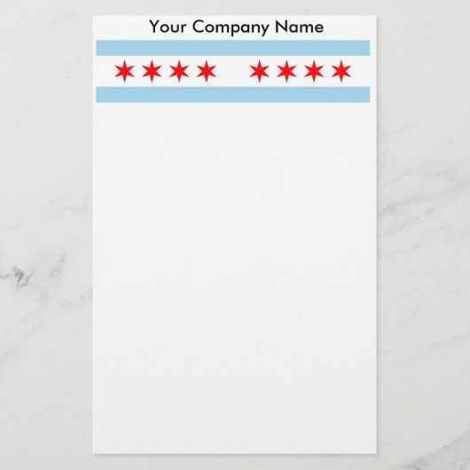 Briefpapier met vlag van Chicago, Illinois (Voorkant)