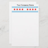 Briefpapier met vlag van Chicago, Illinois (Voorkant / Achterkant)