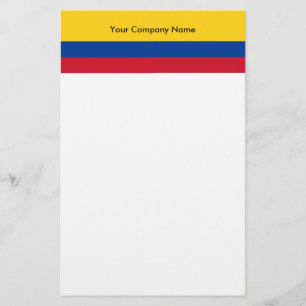 Briefpapier met vlag van Colombia