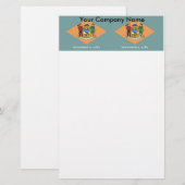 Briefpapier met vlag van Delaware (Voorkant / Achterkant)