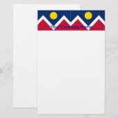 Briefpapier met vlag van Denver, Colorado (Voorkant / Achterkant)