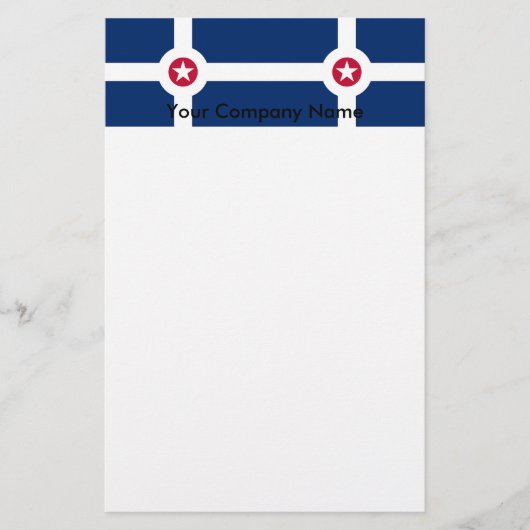 Briefpapier met vlag van Indianapolis City, Vereni (Voorkant)