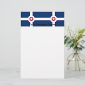 Briefpapier met vlag van Indianapolis City, Vereni (Staand voorkant)