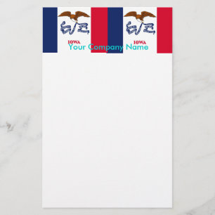 Briefpapier met vlag van Iowa