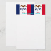 Briefpapier met vlag van Iowa (Voorkant / Achterkant)