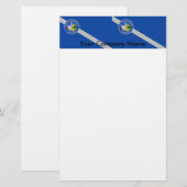 Briefpapier met vlag van Las Vegas, Nevada, Vereni (Voorkant / Achterkant)