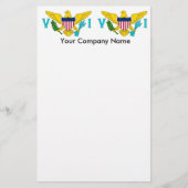 Briefpapier met vlag van Maagdeneilanden, V.S.A. (Voorkant)