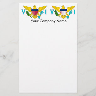 Briefpapier met vlag van Maagdeneilanden, V.S.A.