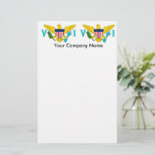 Briefpapier met vlag van Maagdeneilanden, V.S.A. (Staand voorkant)