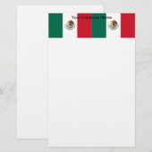 Briefpapier met vlag van Mexico (Voorkant / Achterkant)