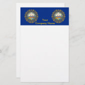 Briefpapier met vlag van New Hampshire (Voorkant / Achterkant)