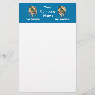 Briefpapier met vlag van Oklahoma