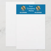 Briefpapier met vlag van Oklahoma (Voorkant / Achterkant)