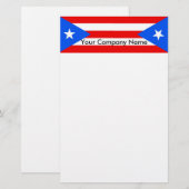 Briefpapier met vlag van Puerto Rico (Voorkant / Achterkant)