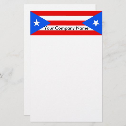 Briefpapier met vlag van Puerto Rico (Voorkant / Achterkant)