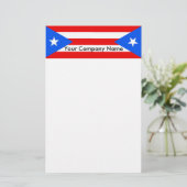 Briefpapier met vlag van Puerto Rico (Staand voorkant)