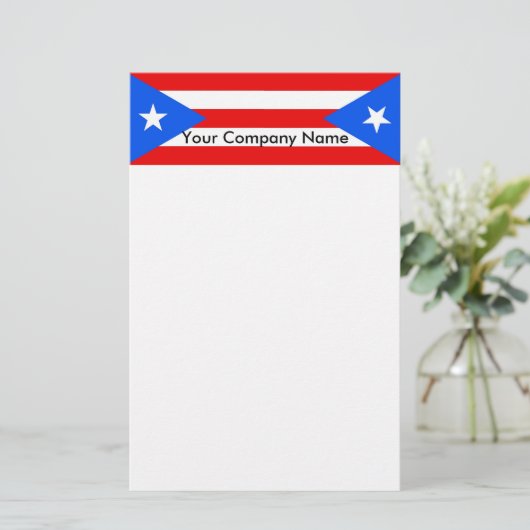 Briefpapier met vlag van Puerto Rico (Staand voorkant)