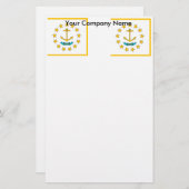 Briefpapier met vlag van Rhode Island (Voorkant / Achterkant)